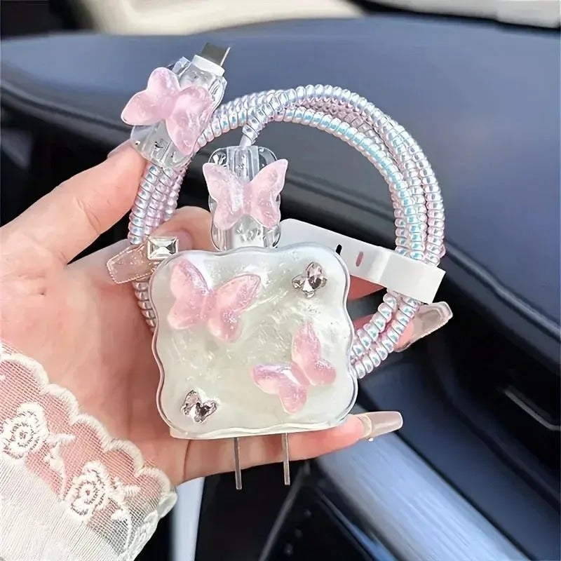iPhone Charger Cover ā Butterfly Theme Style