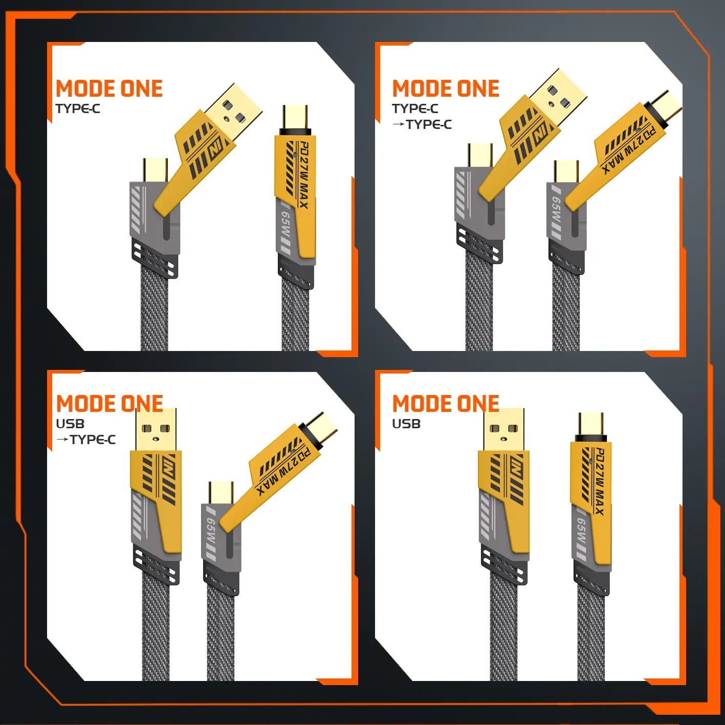 PD27W Fast Charging Cable ā Type-C to Type-C / Type-C to Lightning