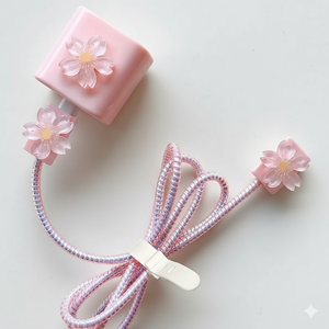 3D Flower Silicone Charger Case – Fast Charge iPhone Cable Protector