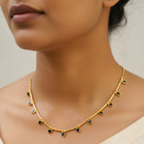 Gold bracelet with heart charms 