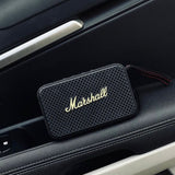 Marshall speaker on a car dashboard