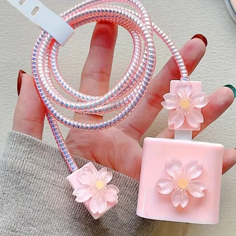 iPhone Charger Cover - Flower theme