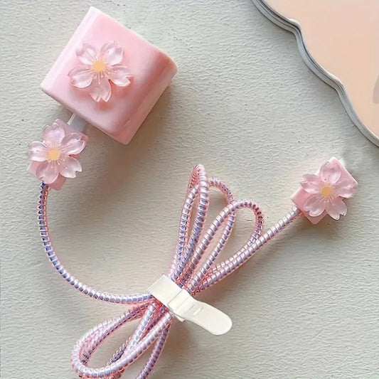 iPhone Charger Cover - Flower theme