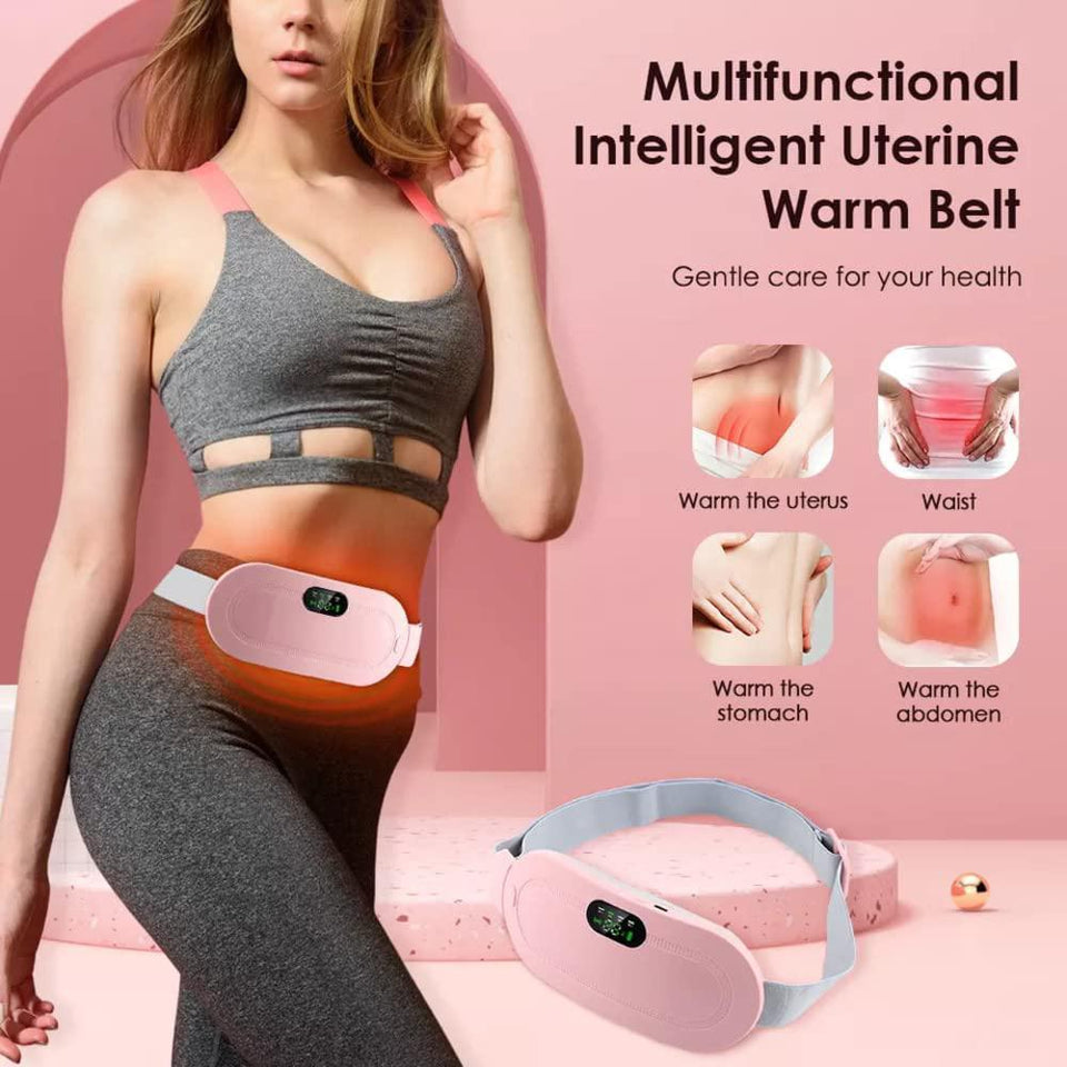 Period Cramp Massager Pain Relief Device Heating Belt Menstrual Heating Pad Massager