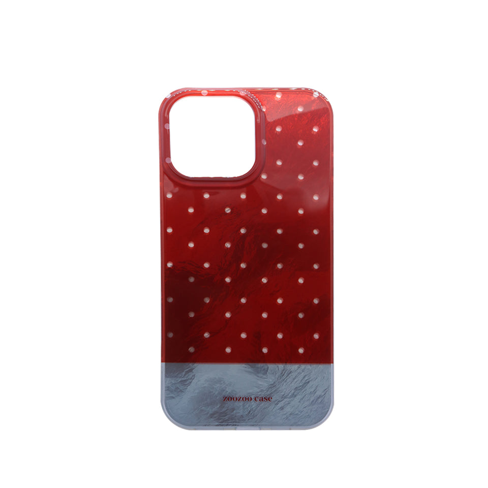 Red Polka Dot Marble Phone Case  Glossy Soft TPU Shockproof Cover