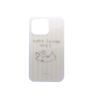Cute Apple Sausage Dog Phone Case  Soft Transparent TPU Shockproof Cover