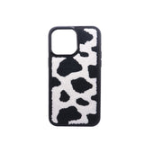 Fuzzy Cow Print Phone Case   Soft Plush Shockproof Protective Cover